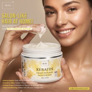 hufu keratin hair mask deep repair treatment for dry & damaged hair